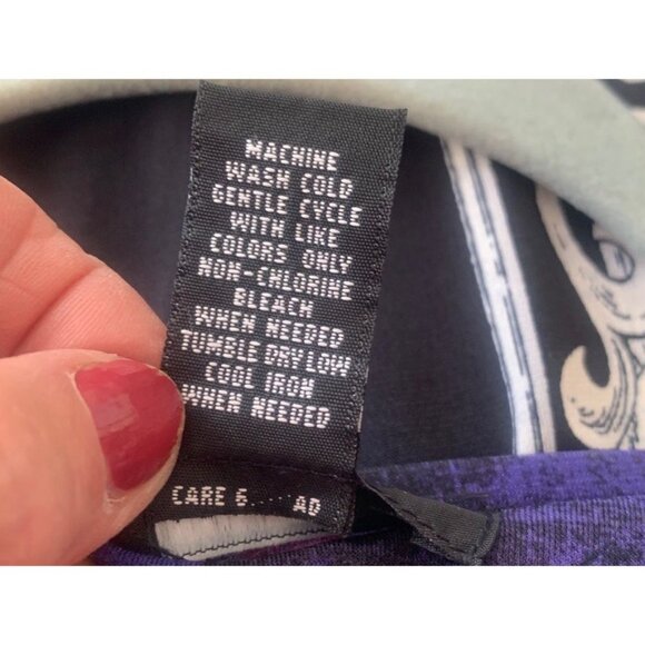 Alfani Retro Purple/white Floral Tunic Classic Stretchy Size Medium - Picture 5 of 5